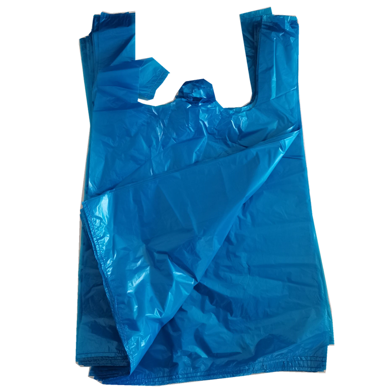 Shopping Bag Manufacturer - Wholesale 100% Recycled PE T-Shirt Blue Custom
