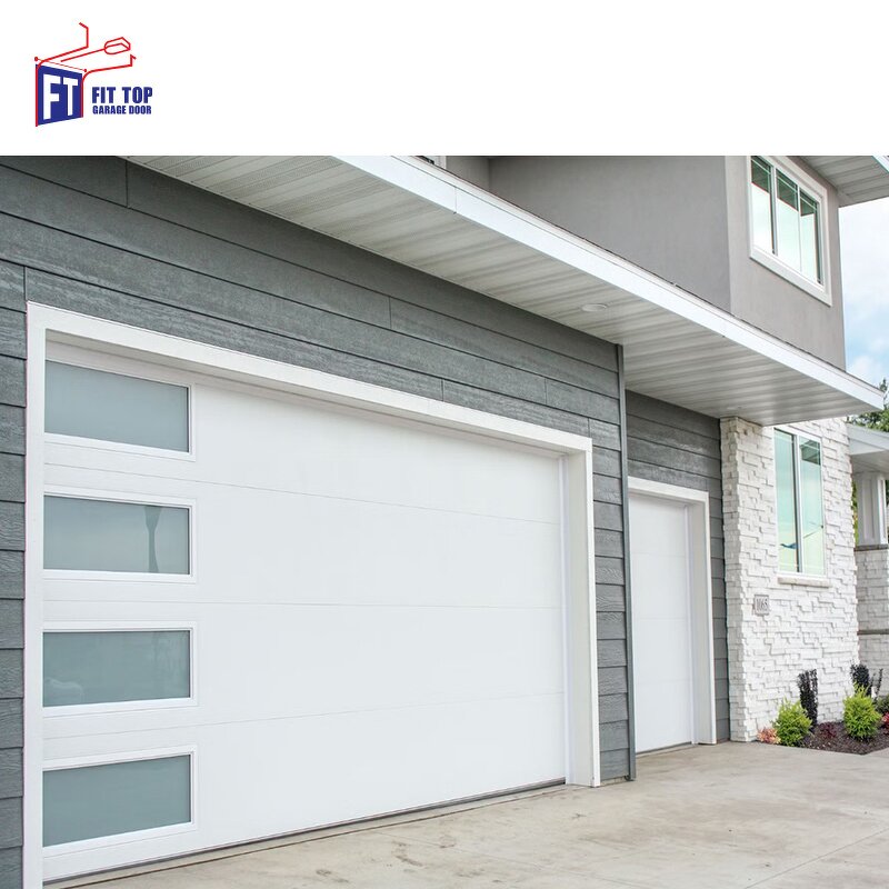 Steel Sectional Garage Door Manufacturer - OEM/ODM New American 16x8 Insulated Flat Modern