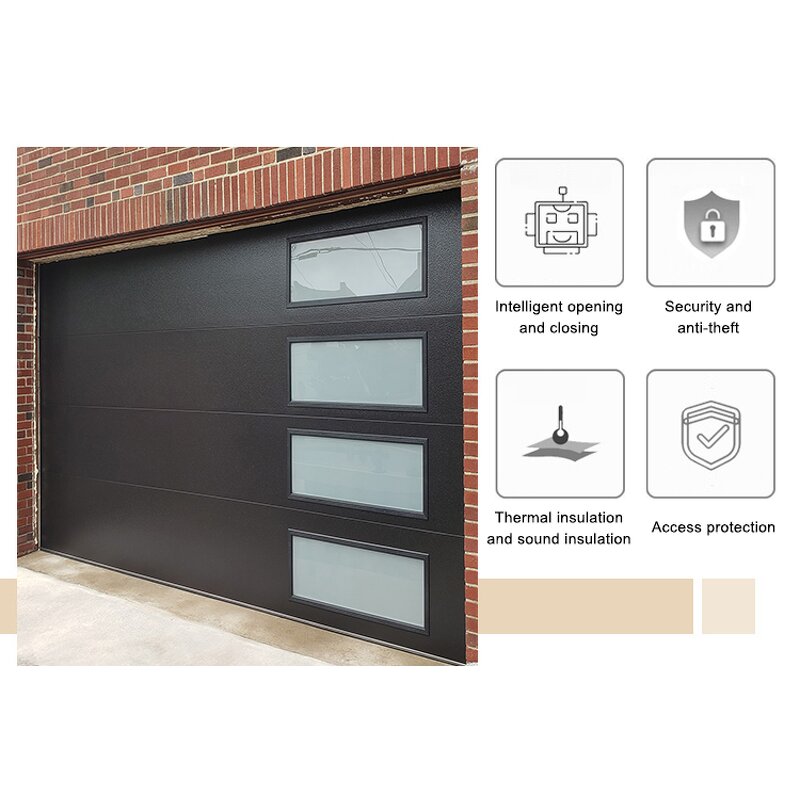 Steel Garage Door Factory - OEM/ODM Customizable 40mm Panel Modern Segmented Anti-theft