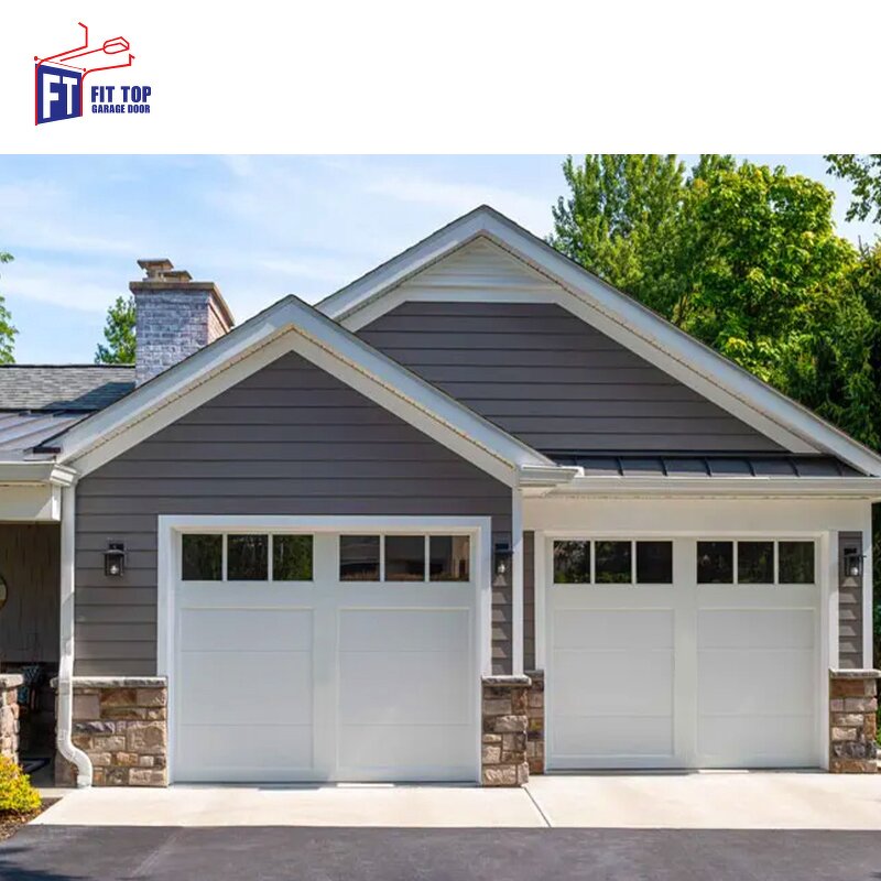 Steel Sectional Garage Door Manufacturer - OEM/ODM New American 16x8 Insulated Flat Modern