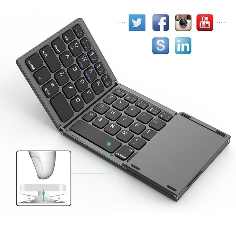 Folding Keyboard Factory - OEM Rechargeable Bluetooth with Touchpad Portable