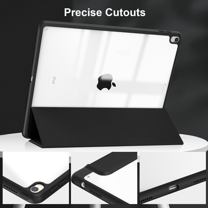 Tablet Case Factory - OEM Folio Flip PU Leather Clear PC Back with Holder