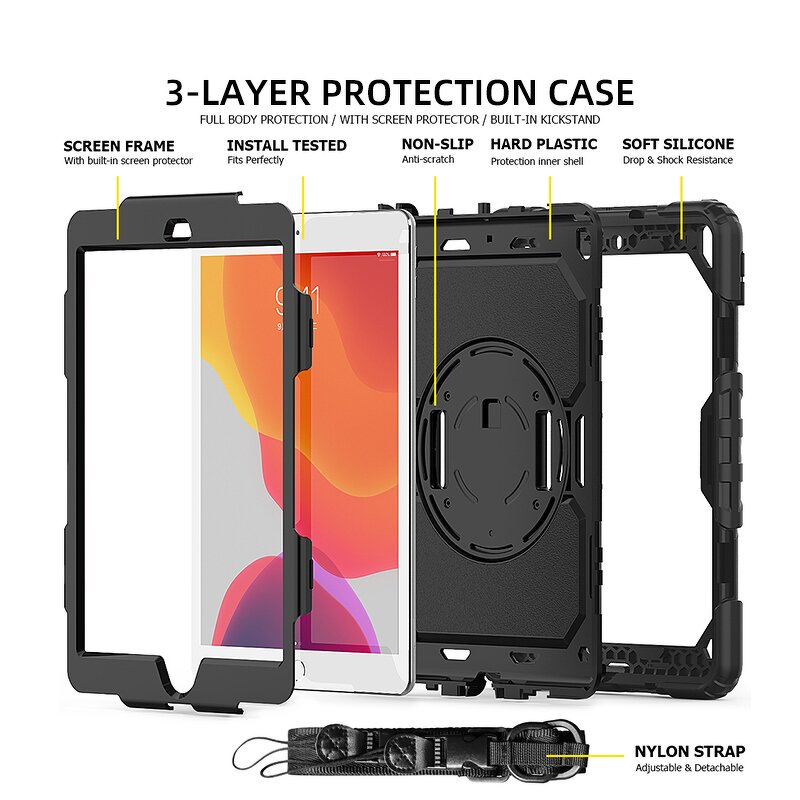 Tablet Case Manufacturer - OEM Adjustable Silicone with Straps for Kindle Fire HD8