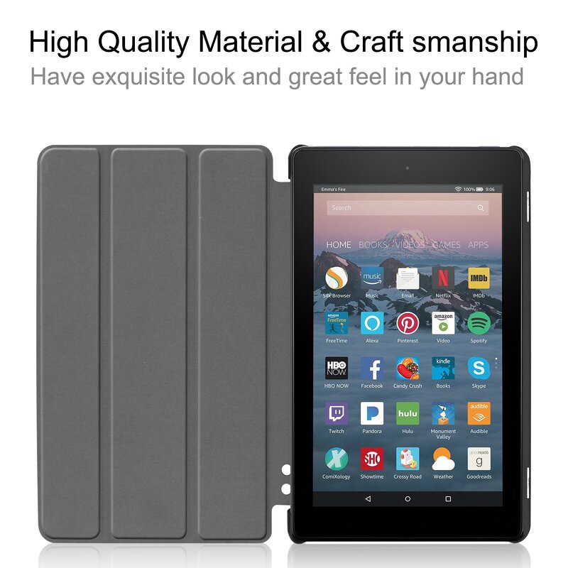 Tablet Case Manufacturer - OEM High Quality PU Leather Folio for Amazon Fire 7