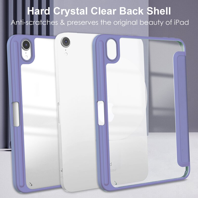 iPad Case Manufacturer - OEM Smart Pencil Holder Clear Hard Back Cover