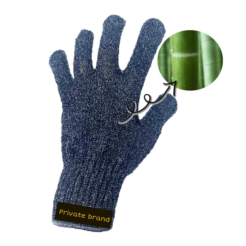 Shower Gloves Manufacturer - OEM/ODM Custom Charcoal Bamboo Natural Fiber Exfoliating