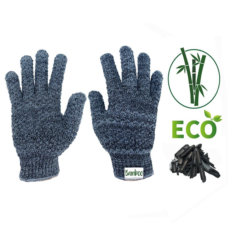 Bath Shower Gloves Factory - OEM/ODM Custom Logo Bamboo Charcoal Exfoliating