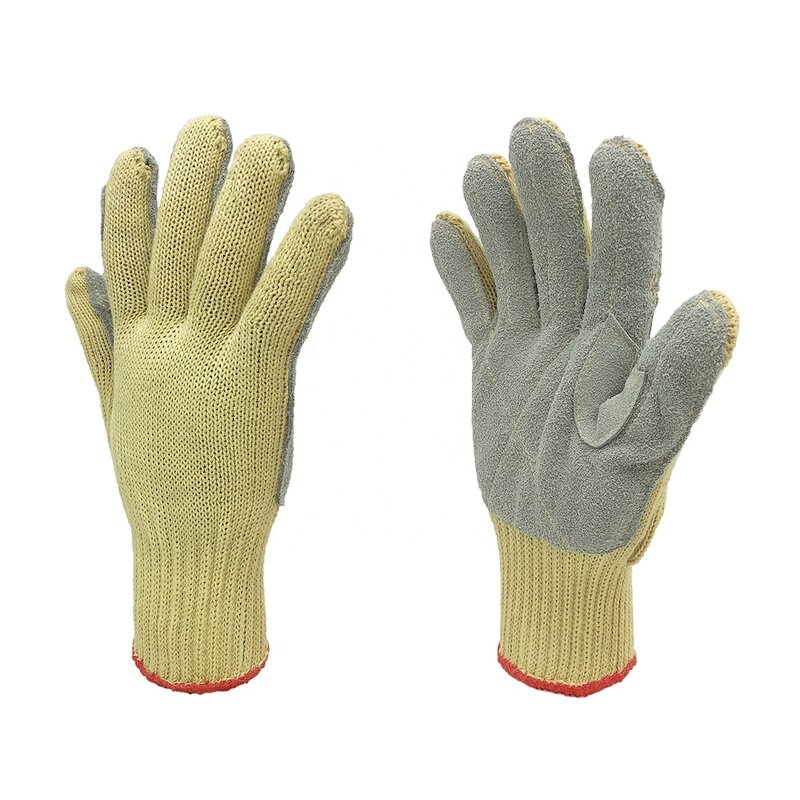Cut Resistant Gloves Factory - OEM/ODM Anti Puncture Leather Palm Aramid Fibre Level 5