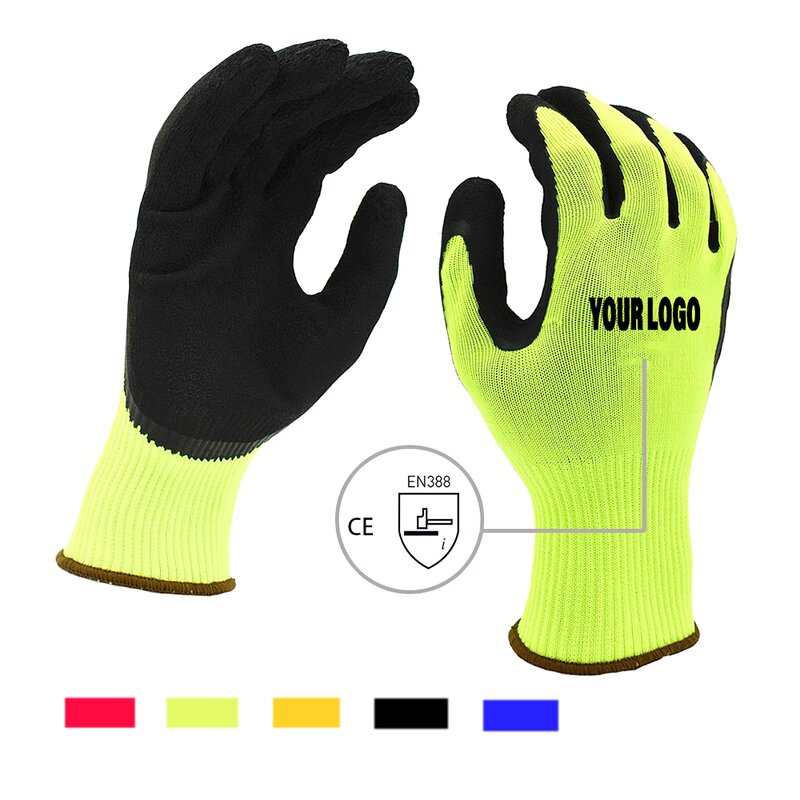 Safety Gloves Factory - OEM/ODM Polyester Shell Black Latex Coated for Construction Industry