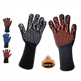 BBQ Gloves Manufacturer - OEM/ODM Custom logo Fire Proof Heat Resistant Silicone