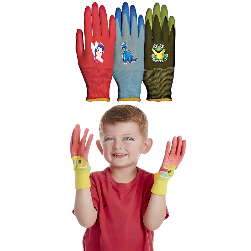 Children Work Gloves Factory - OEM/ODM Custom Latex Rubber Coated Cartoon Anti Abrasion