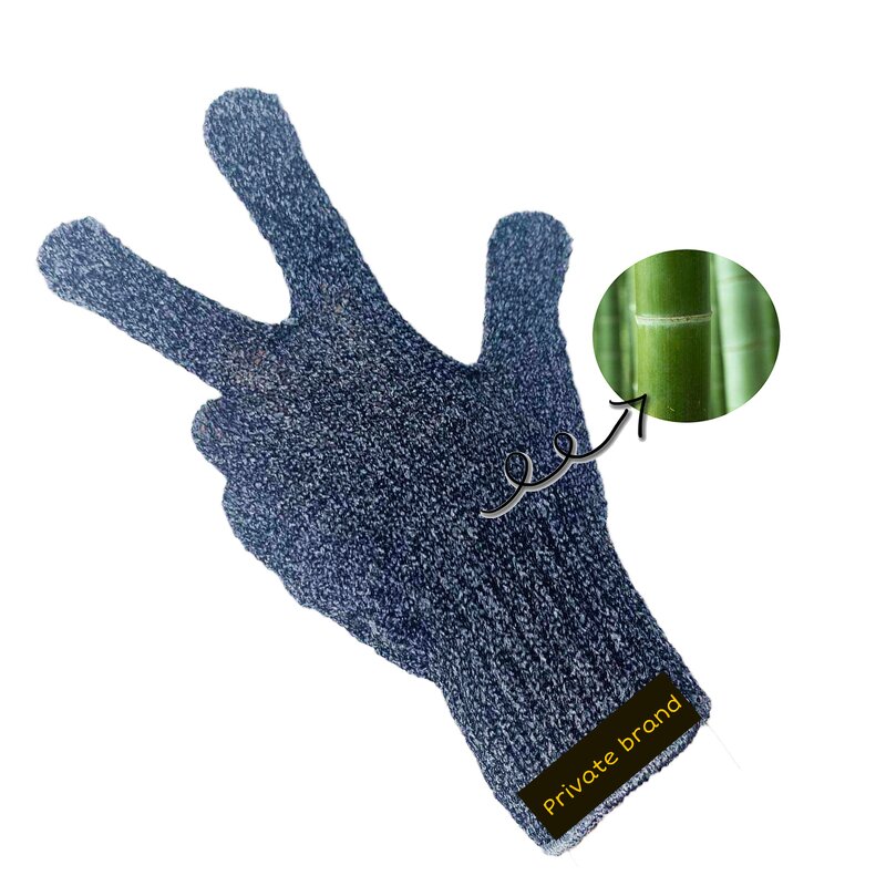 Shower Gloves Manufacturer - OEM/ODM Custom Charcoal Bamboo Natural Fiber Exfoliating