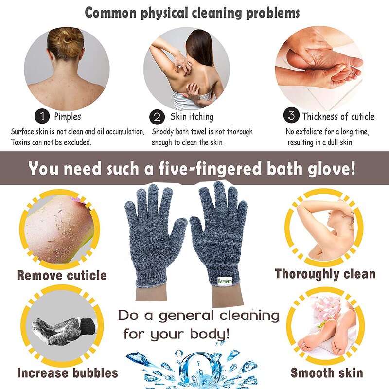 Bath Glove Manufacturer - OEM/ODM Organic Charcoal Bamboo Heavy Exfoliating Mitt