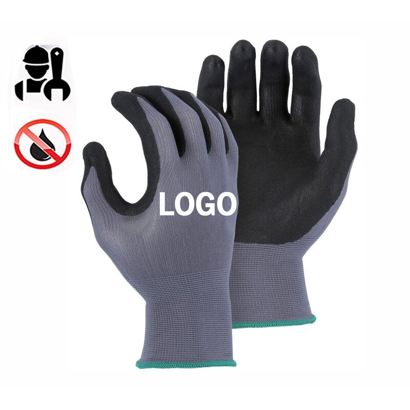 Safety Glove Manufacturer - OEM/ODM Grease Oil Grip Anti slip Nitrile Coated Work