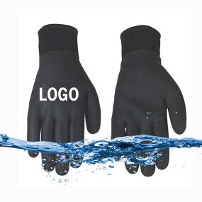 Winter Gloves Manufacturer - OEM/ODM 100% Waterproof Black Nitrile Fleece Lined Outdoor