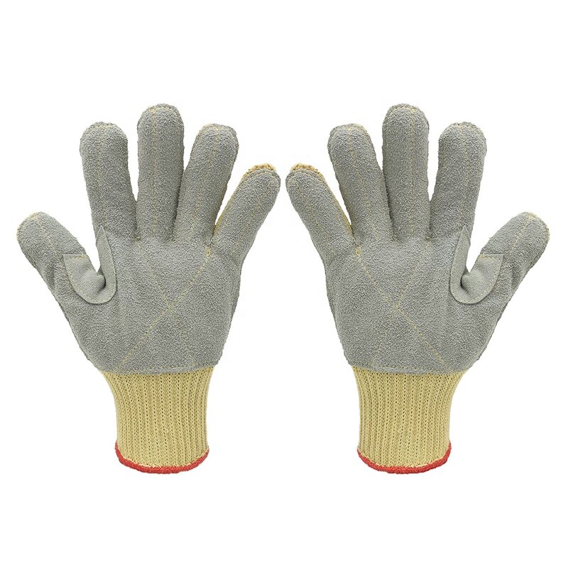 Cut Resistant Gloves Factory - OEM/ODM Anti Puncture Leather Palm Aramid Fibre Level 5