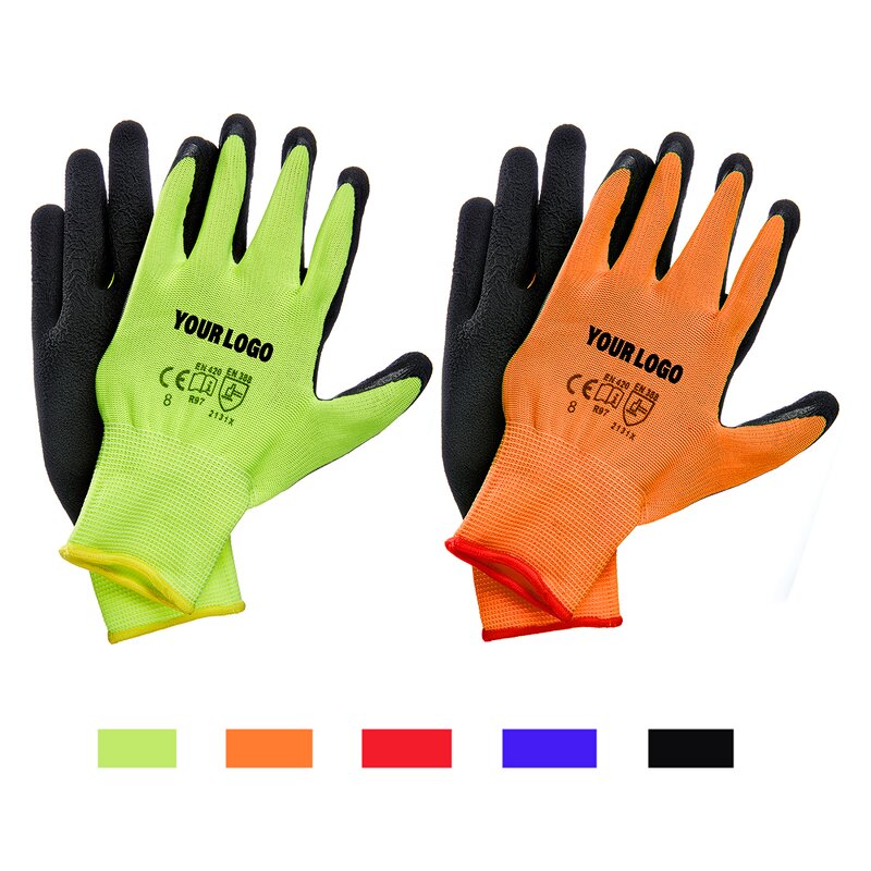 Safety Gloves Factory - OEM/ODM Polyester Shell Black Latex Coated for Construction Industry