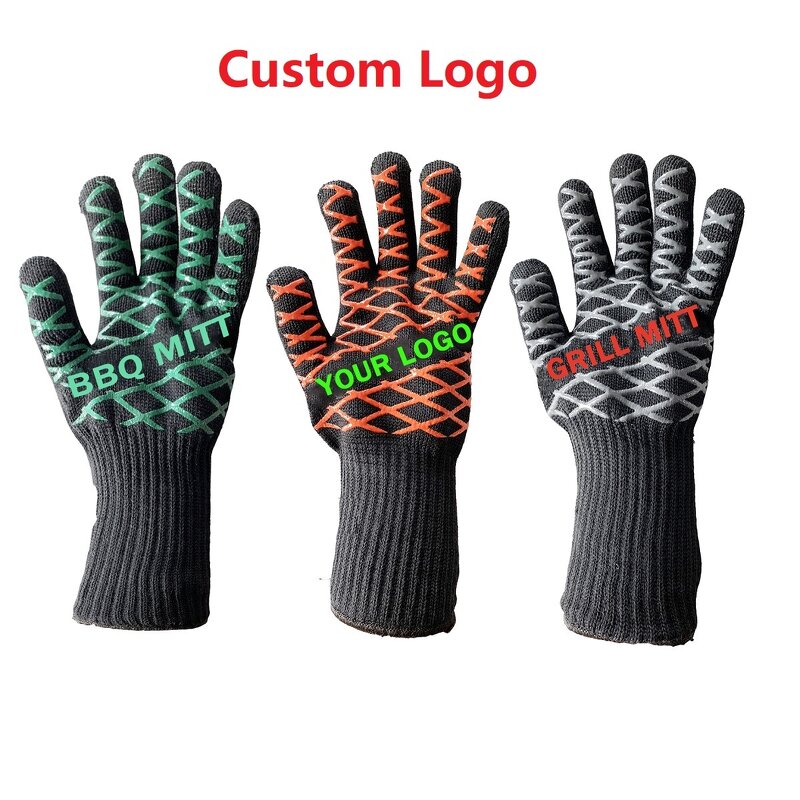 BBQ Gloves Manufacturer - OEM/ODM Custom logo Fire Proof Heat Resistant Silicone