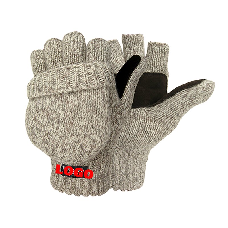Fingerless Gloves Factory - OEM/ODM Ragg Wool Knitted with Flip Cover for Touch Screen