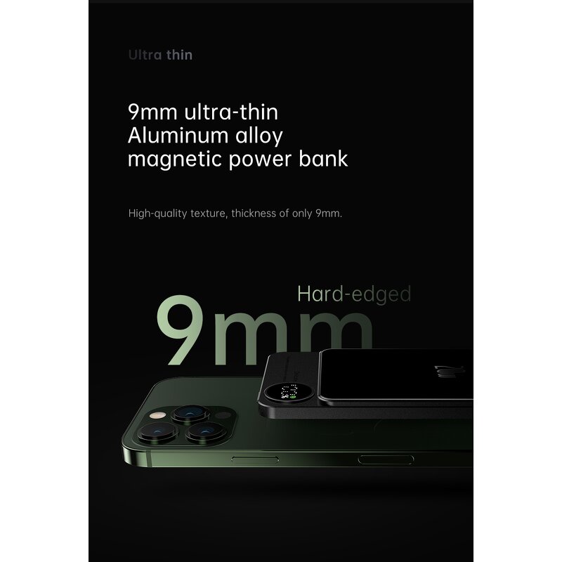 Power Bank Manufacturer - OEM/ODM Q9 Mini Portable Magnetic Wireless with LED Display