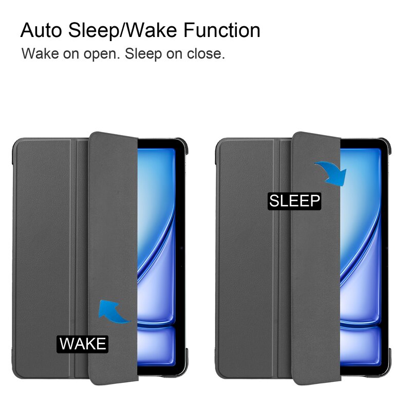 Smart Folio Stand Case Factory - OEM/ODM Tri-fold Caster Hard Shell for iPad Air 13