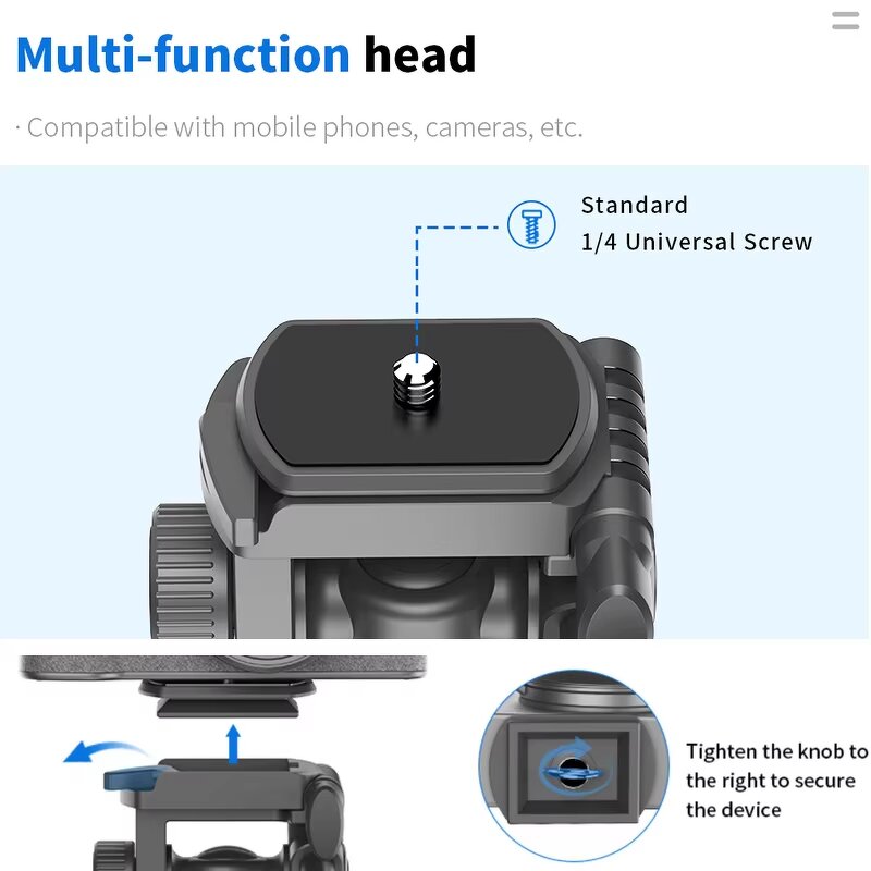 Tripod Selfie Stick Manufacturer - OEM/ODM C06 Separate Clip 72" Aluminum Alloy Pole