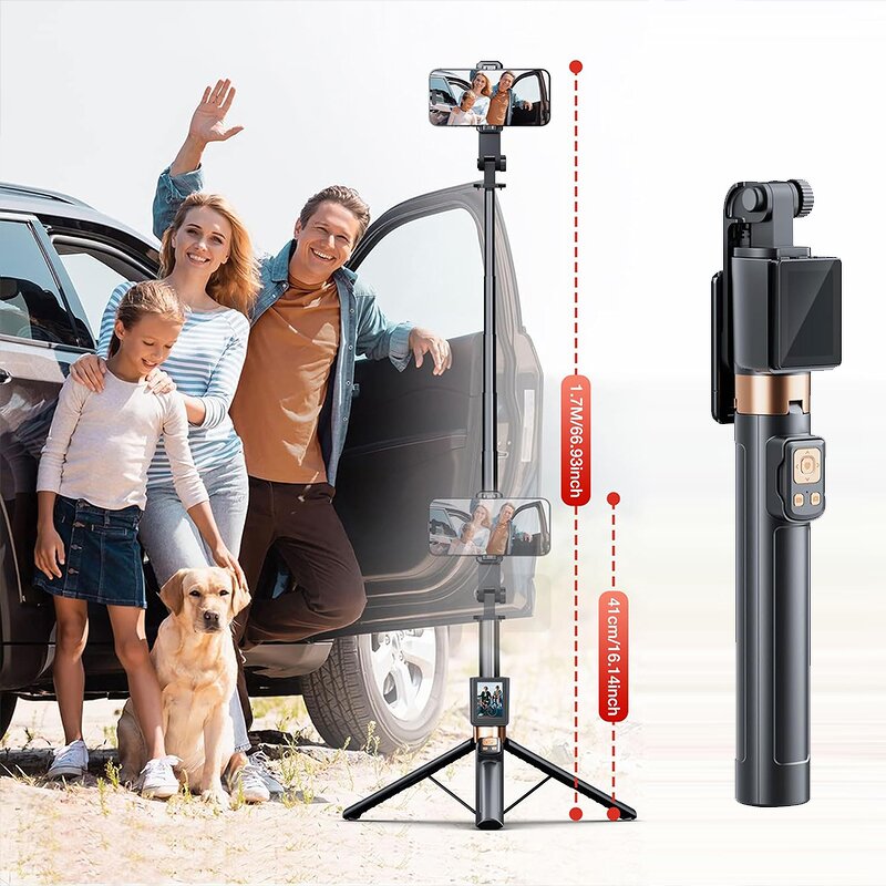 Tripod Manufacturer - OEM/ODM CL07 1.7m Remote Control Screen Mirroring Selfie Stick