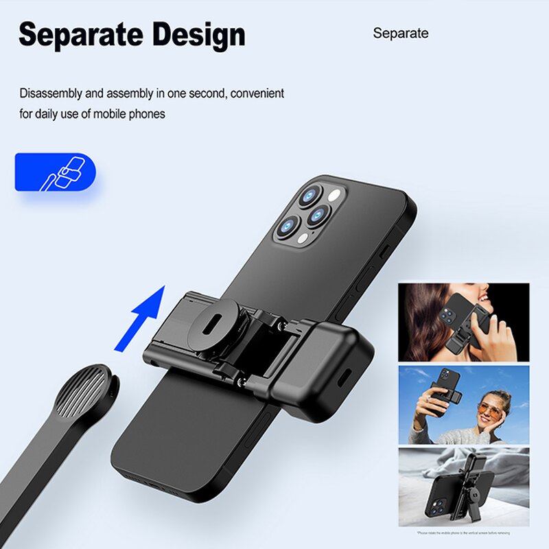 Selfie Stick Factory - OEM/ODM C01S with Split Holder Bluetooth Remote Fill Light