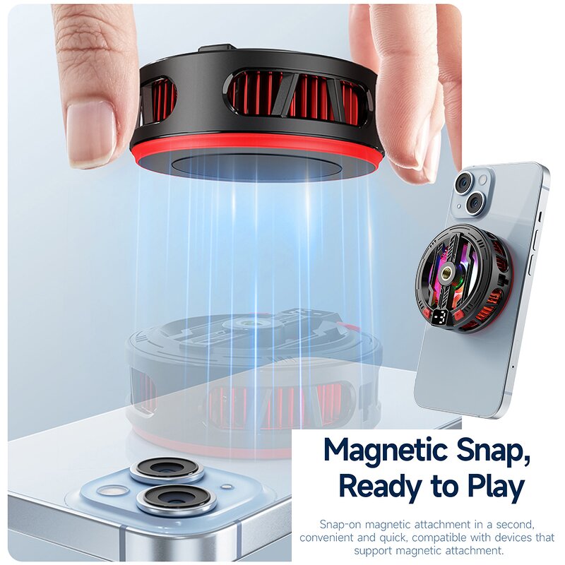 Mobile Phone Cooler Manufacturer - OEM/ODM 2025 New S01 Semiconductor Magnetic RGB Fan