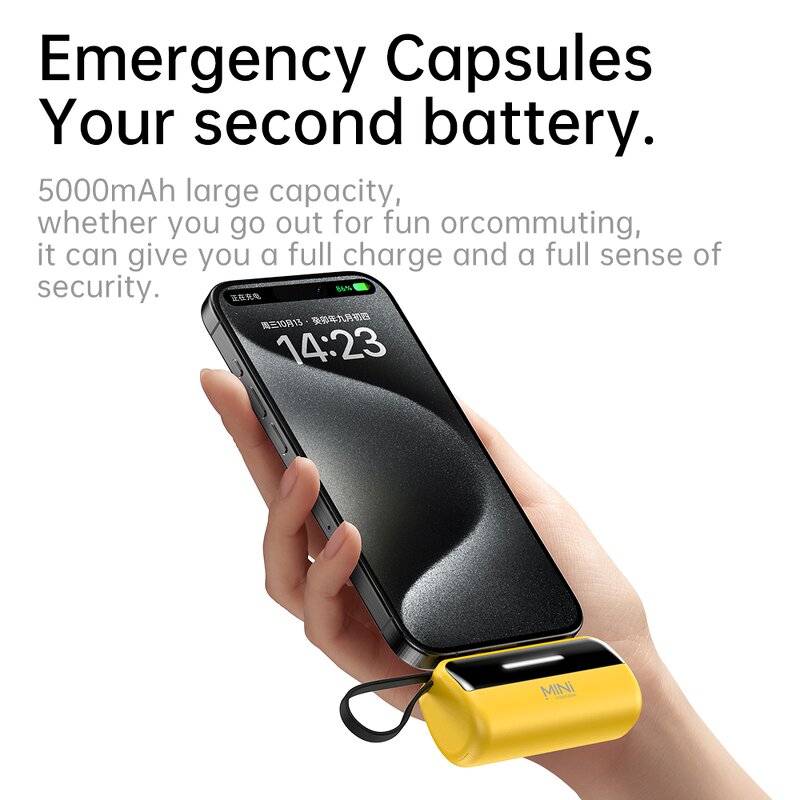 Power Bank Factory - OEM/ODM X3 5000mAh Mini Capsule Two-way Fast Charge LED Display