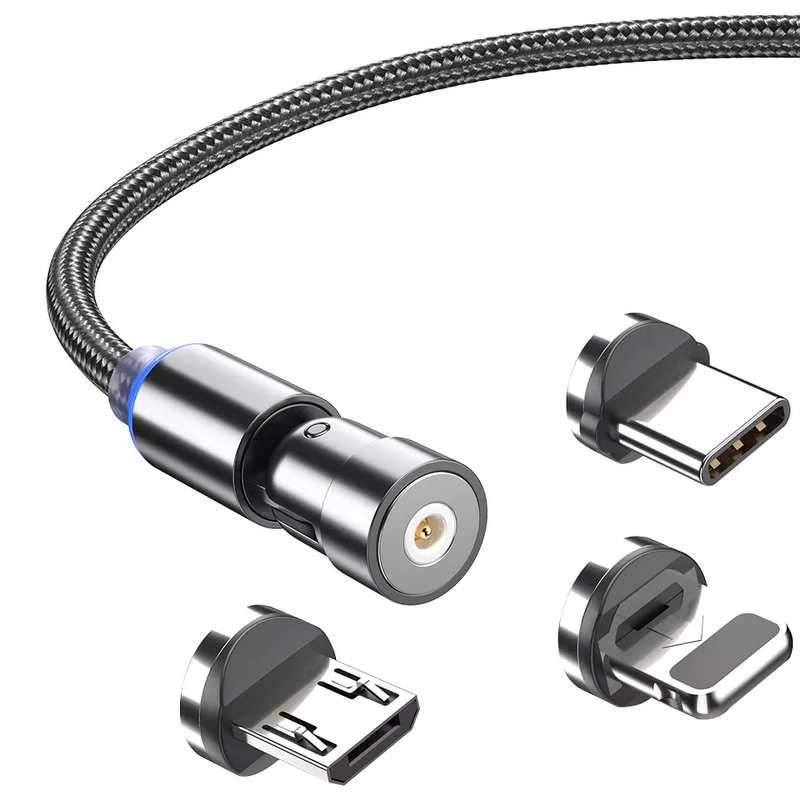 Magnetic Charging Cable Manufacturer - OEM/ODM 540 Degree Rotation 3 in 1 Removable