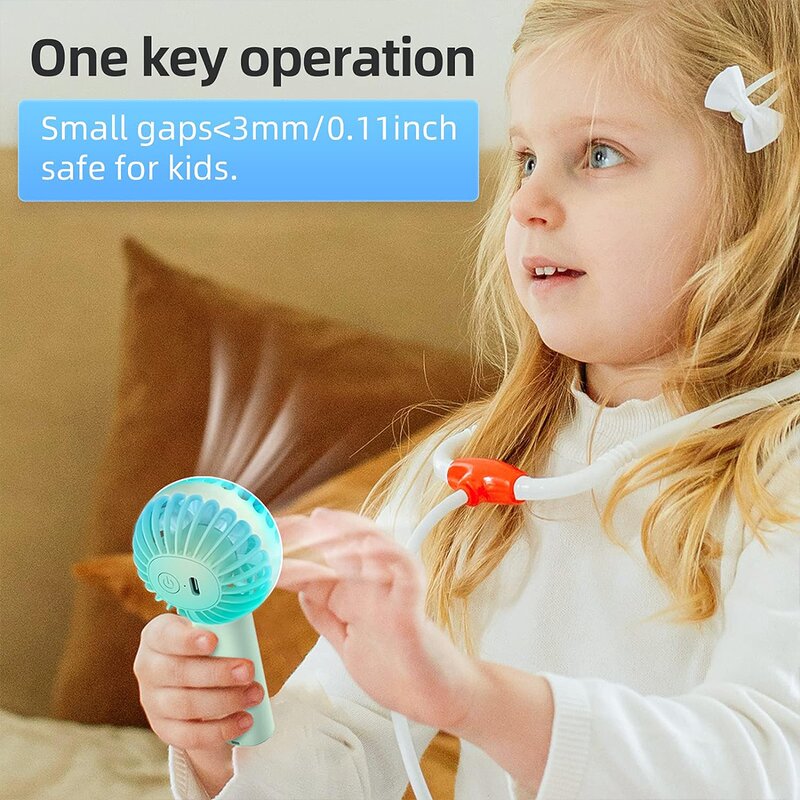 Handheld Fan Factory - OEM/ODM DC03 1200MAH Air-cooled USB Charging Adjustable 3-speed