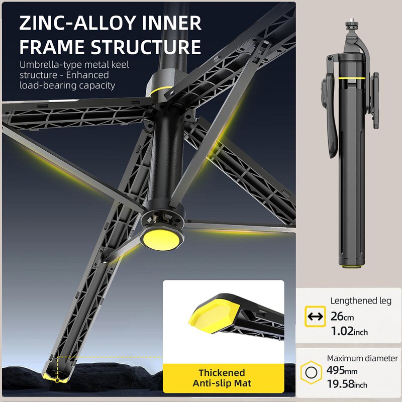 Selfie Stick Factory - OEM/ODM TT18 1.8m Auto Pop-up Quadrapod with 1/4 Interface