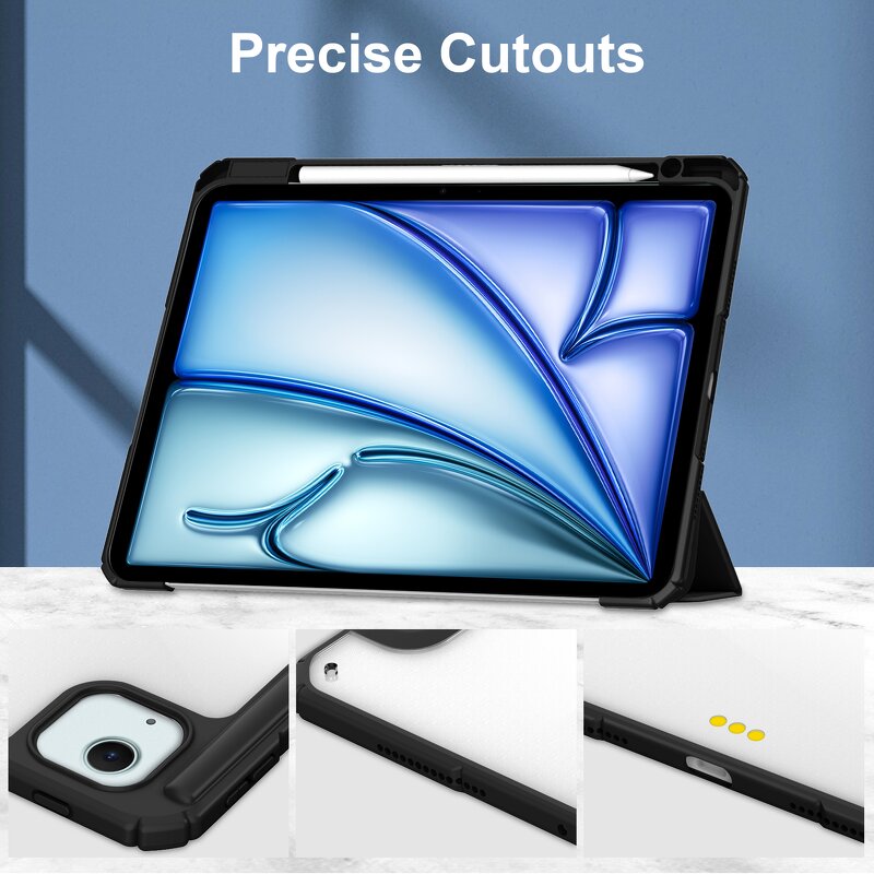 Smart Folio Cover Factory - OEM/ODM Fully Transparent Acrylic Back for iPad Air 13