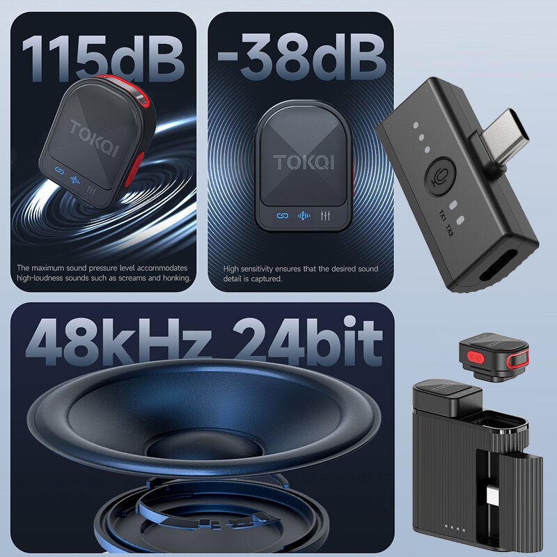 Wireless Microphone Manufacturer - OEM/ODM H01 One Tow Two Noise Cancelling Magnetic Lavalier