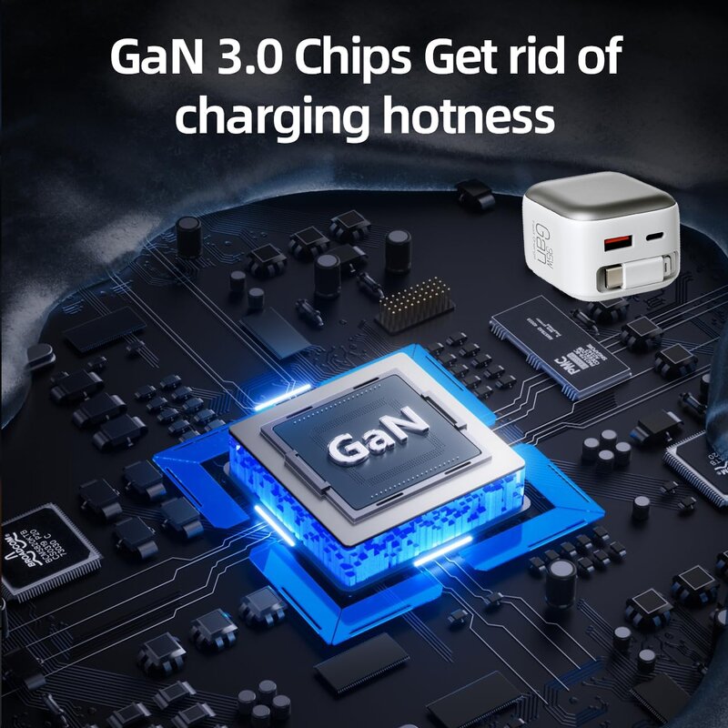 Phone Charger Manufacturer - OEM/ODM New K60 35W GaN with Built-in Cable Retractable