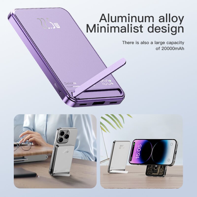 Wireless Power Bank Manufacturer - OEM/ODM H1S Transparent 5000mAh-20000mAh Magnetic