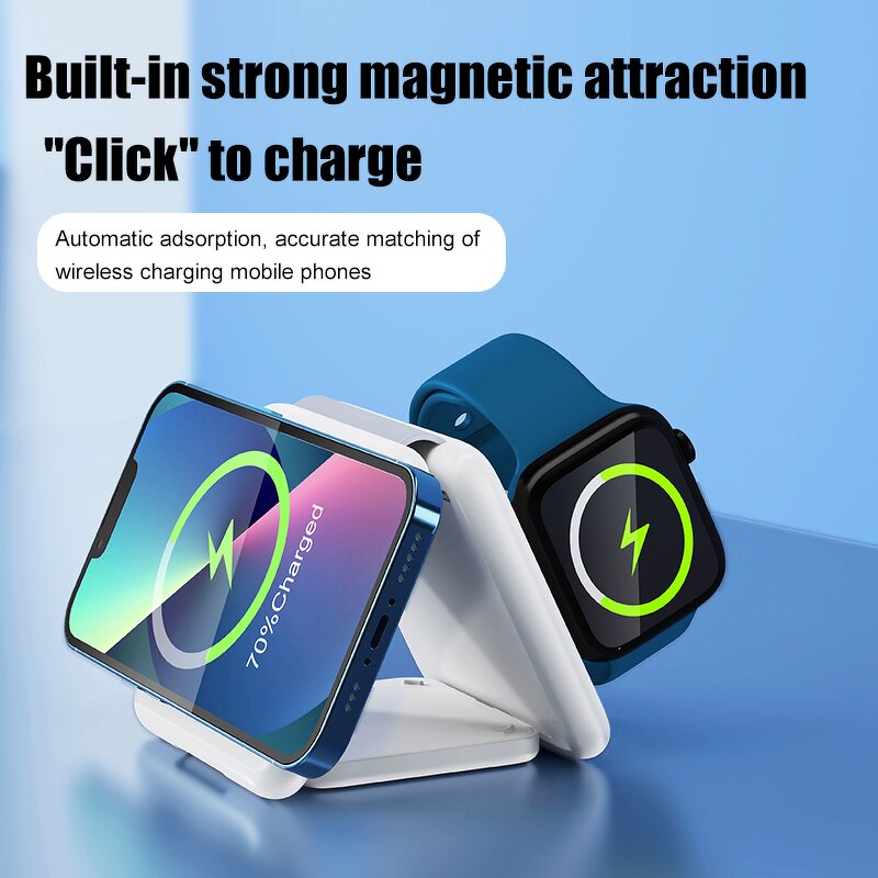 Wireless Charger Manufacturer - OEM/ODM P14 3 in 1 Magnetic Folding Station for Phone