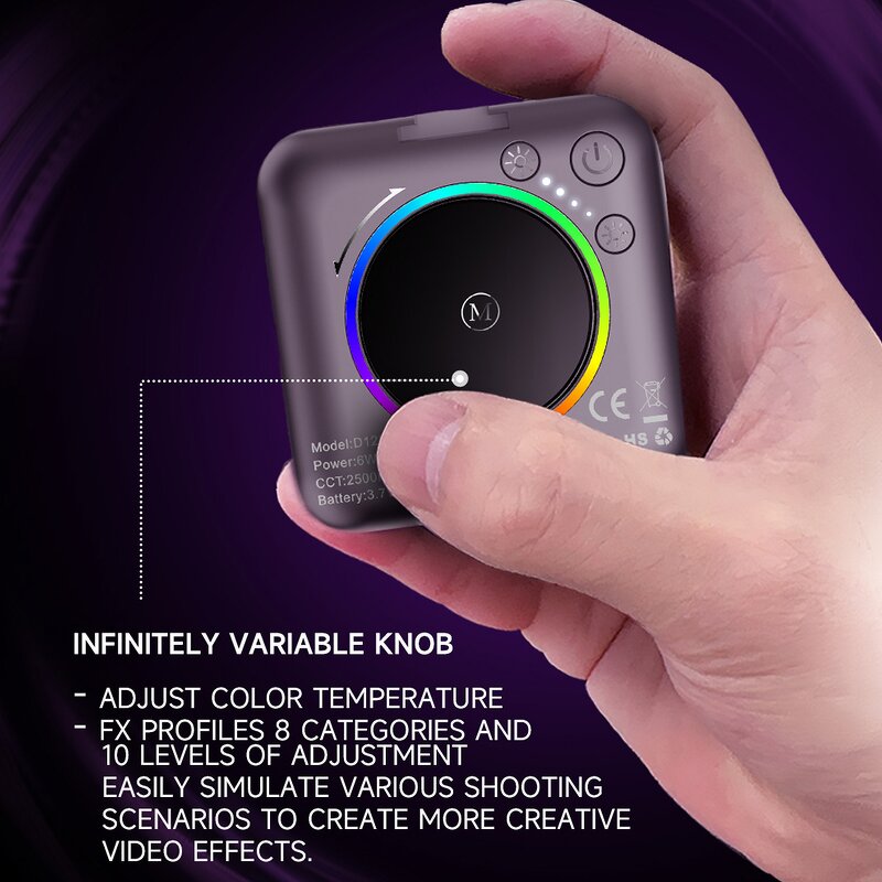 Pocket Light Manufacturer - OEM/ODM D12s Portable Mini RGB 2000mAh Rechargeable