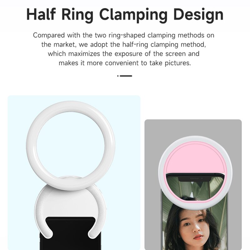 Mobile Phone Ring Light Manufacturer - OEM/ODM F-100 10cm Rotatable 5-level Light Adjustment