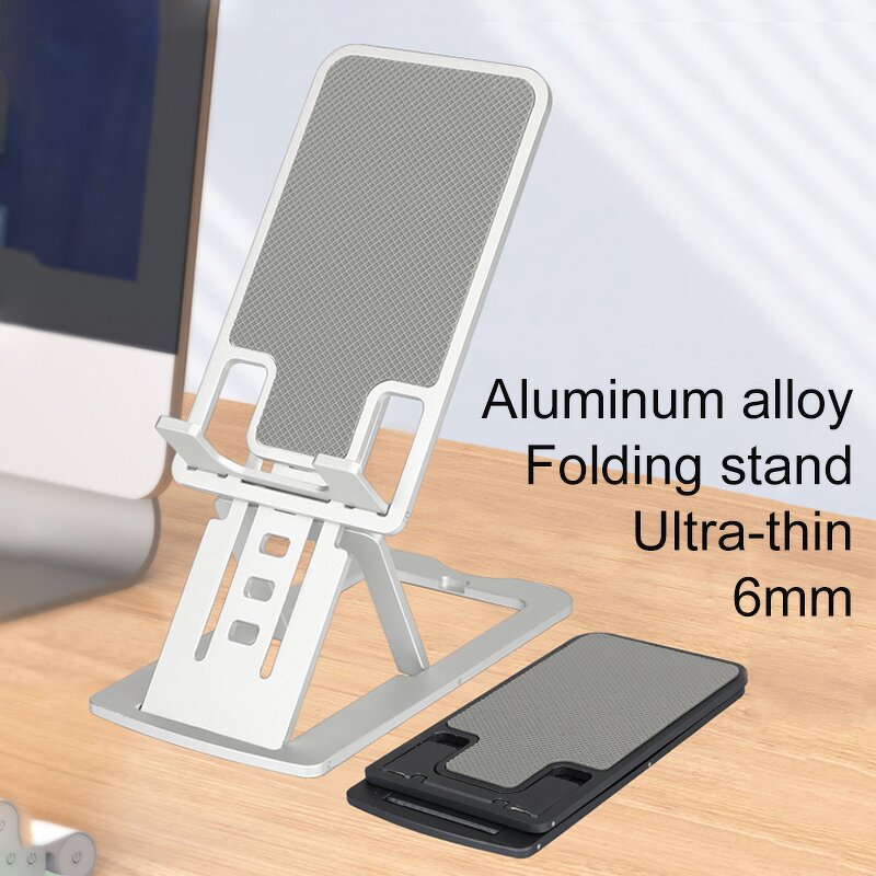 Phone Holder Manufacturer - OEM/ODM Lazy Portable Table Desktop Fold Aluminum Adjustable