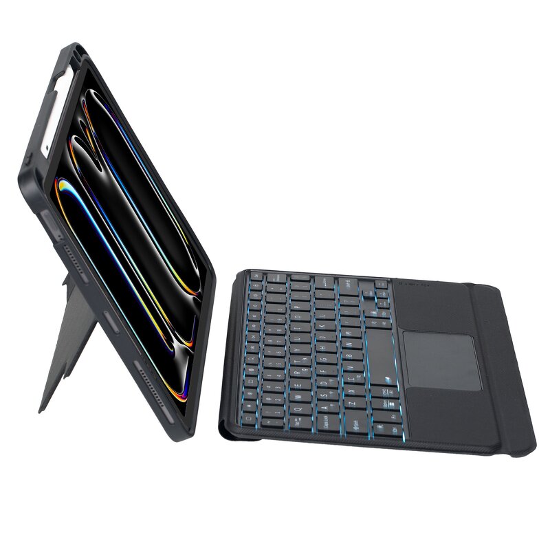 Keyboard Leather Cover Factory - OEM/ODM Upper Pen Slot Spindle Split Colorful Backlit