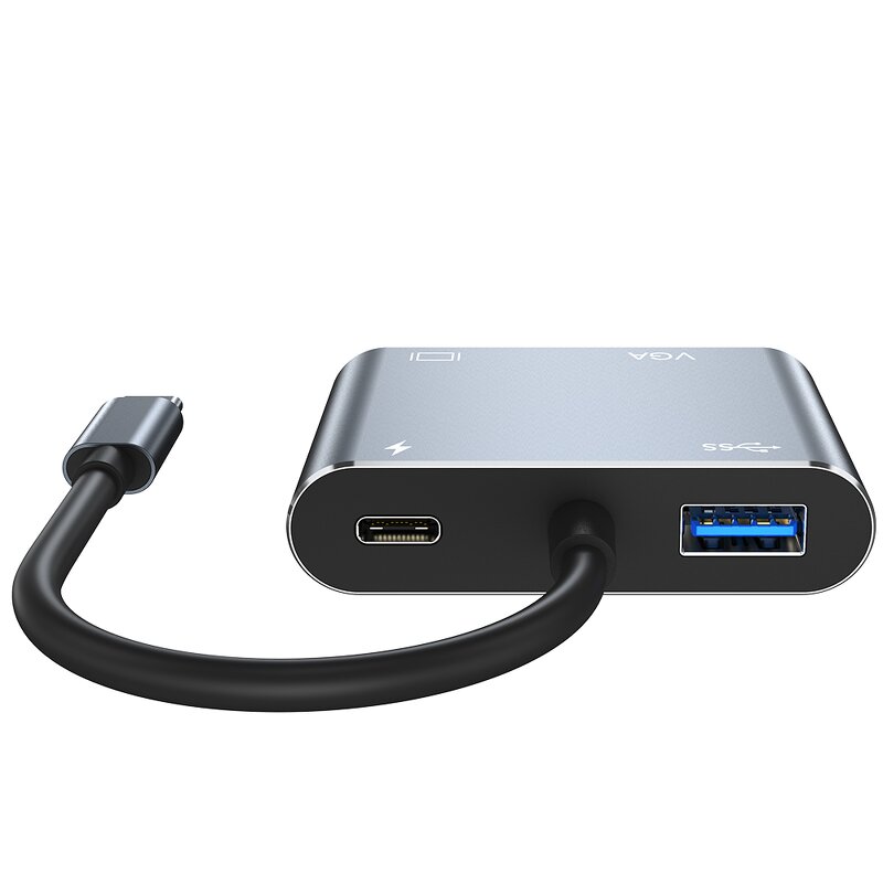 USB C Hub Manufacturer - OEM/ODM 4K Video Output 4 in 1 Type C to VGA HD-MI