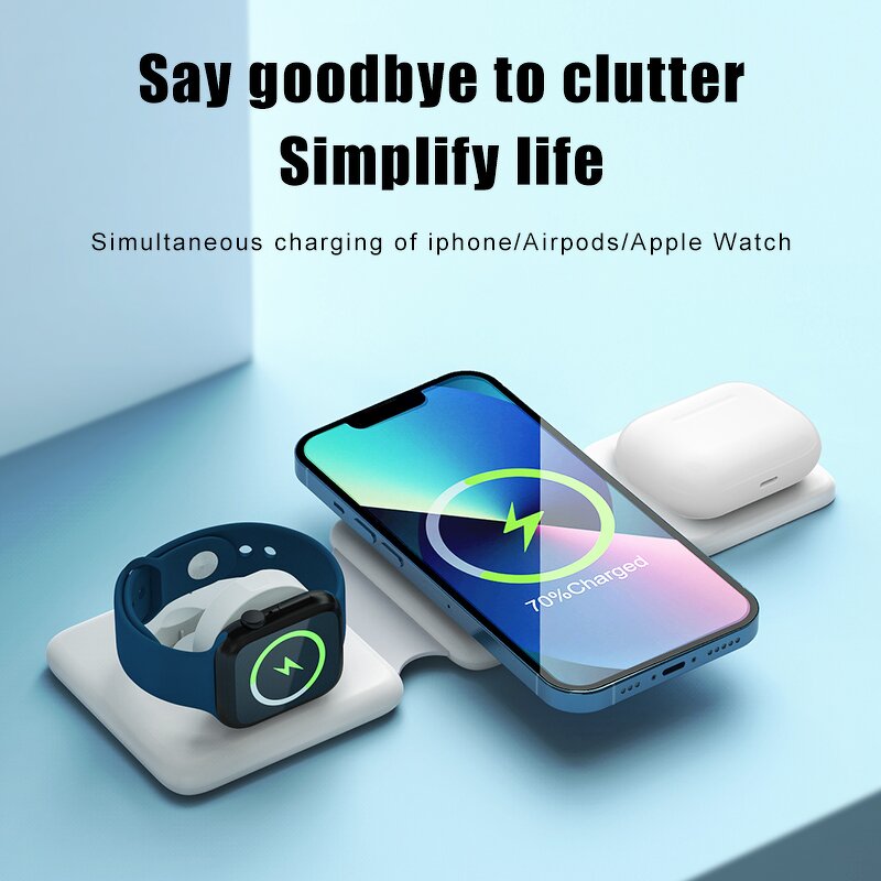 Wireless Charger Manufacturer - OEM/ODM P14 3 in 1 Magnetic Folding Station for Phone