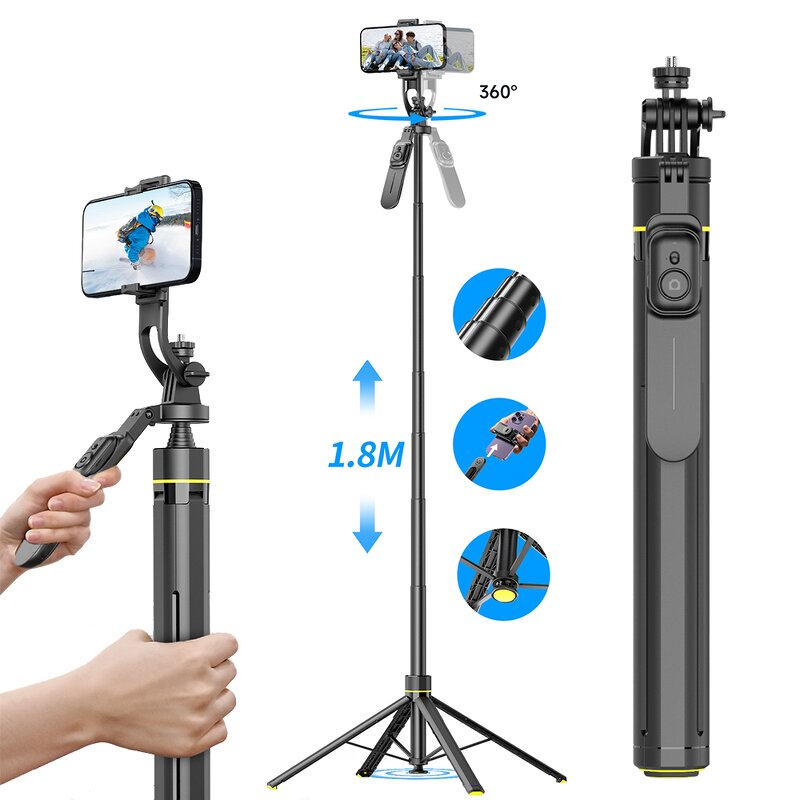 Selfie Stick Factory - OEM/ODM TT18 1.8m Auto Pop-up Quadrapod with 1/4 Interface