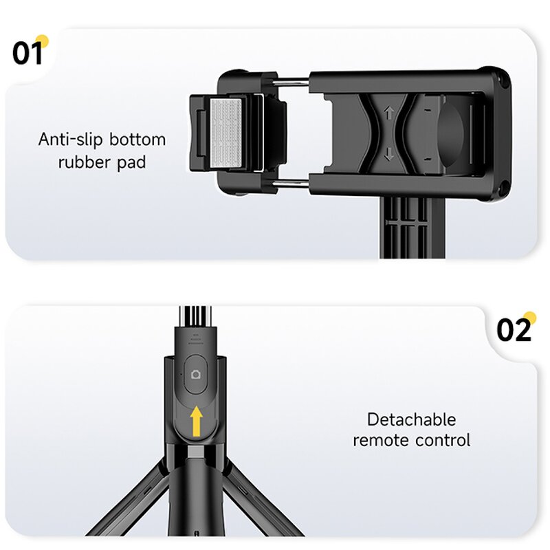 Selfie Stick Manufacturer - OEM/ODM L21 360 Degree Rotating Split Clamp 695mm