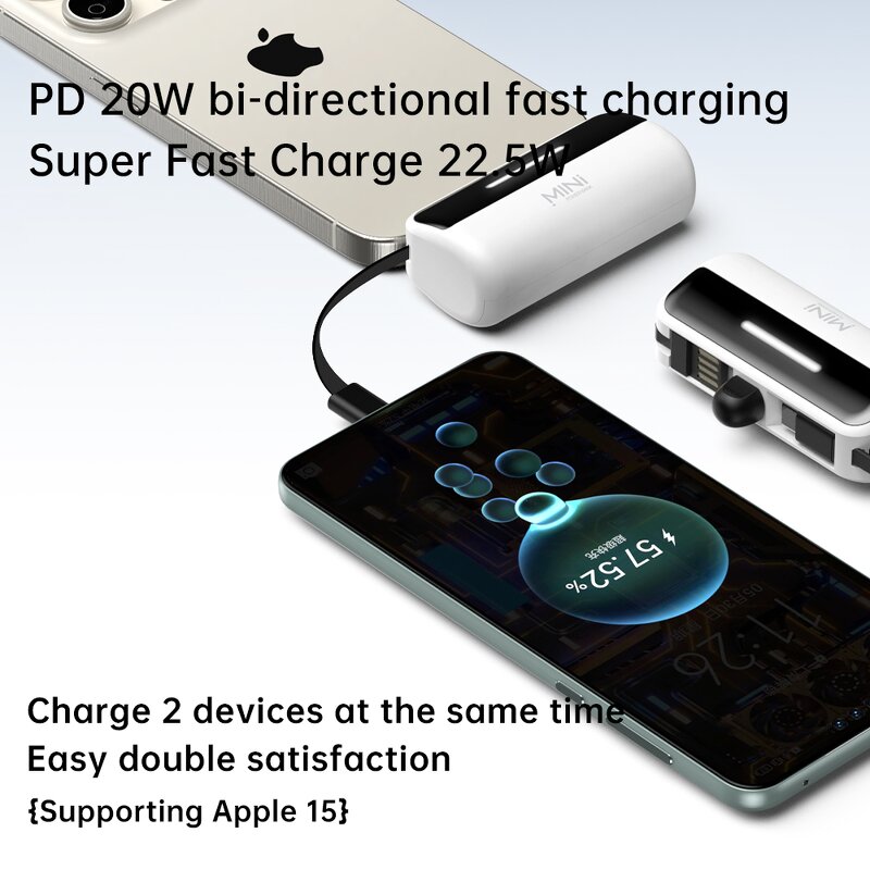 Power Bank Factory - OEM/ODM X3 5000mAh Mini Capsule Two-way Fast Charge LED Display