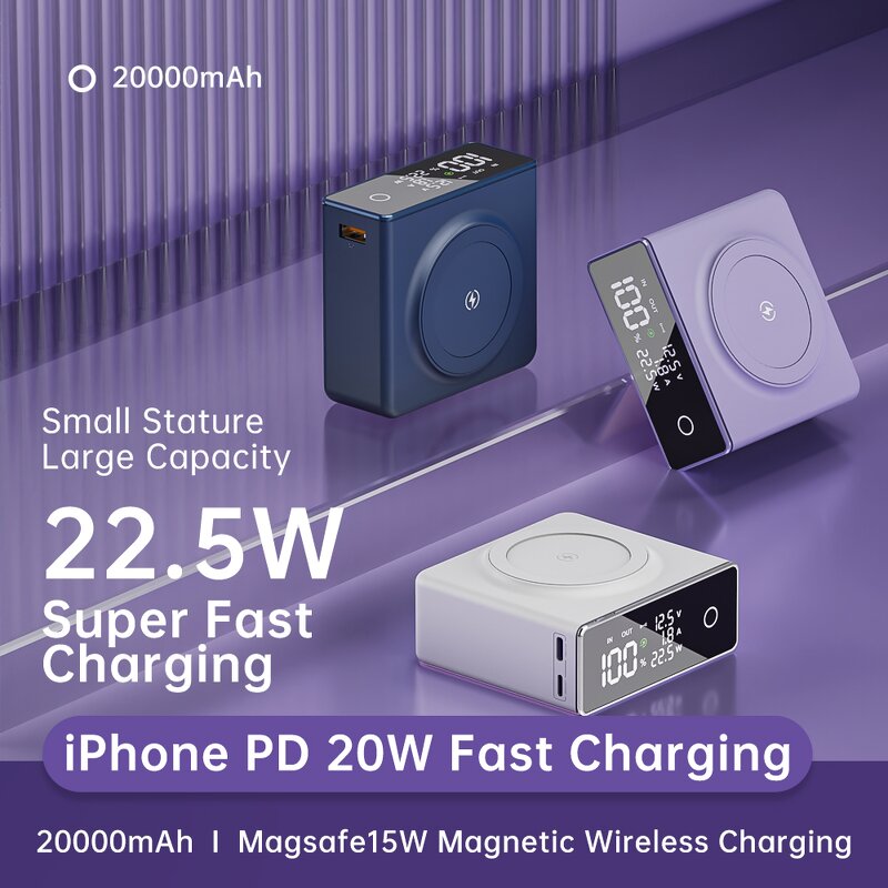 Power Bank Factory - OEM/ODM Q7 Wireless 20000mah 22.5w Magnetic PD QC Charging