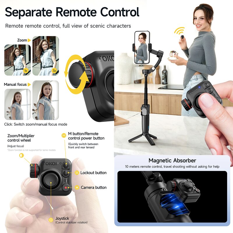 Gimbal Stabilizer Manufacturer - OEM/ODM M06 Built-in Rod AI Face Tracking 3-Axis