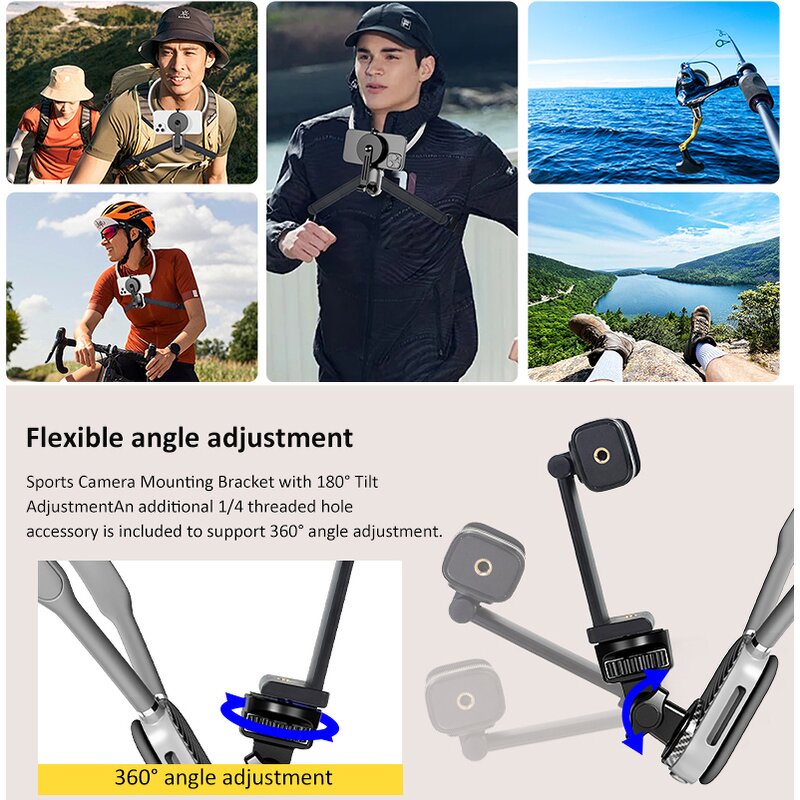 Neck-mounted Phone Stand Factory - OEM/ODM F-NH001 Magnetic Adjustable for Sports Cameras
